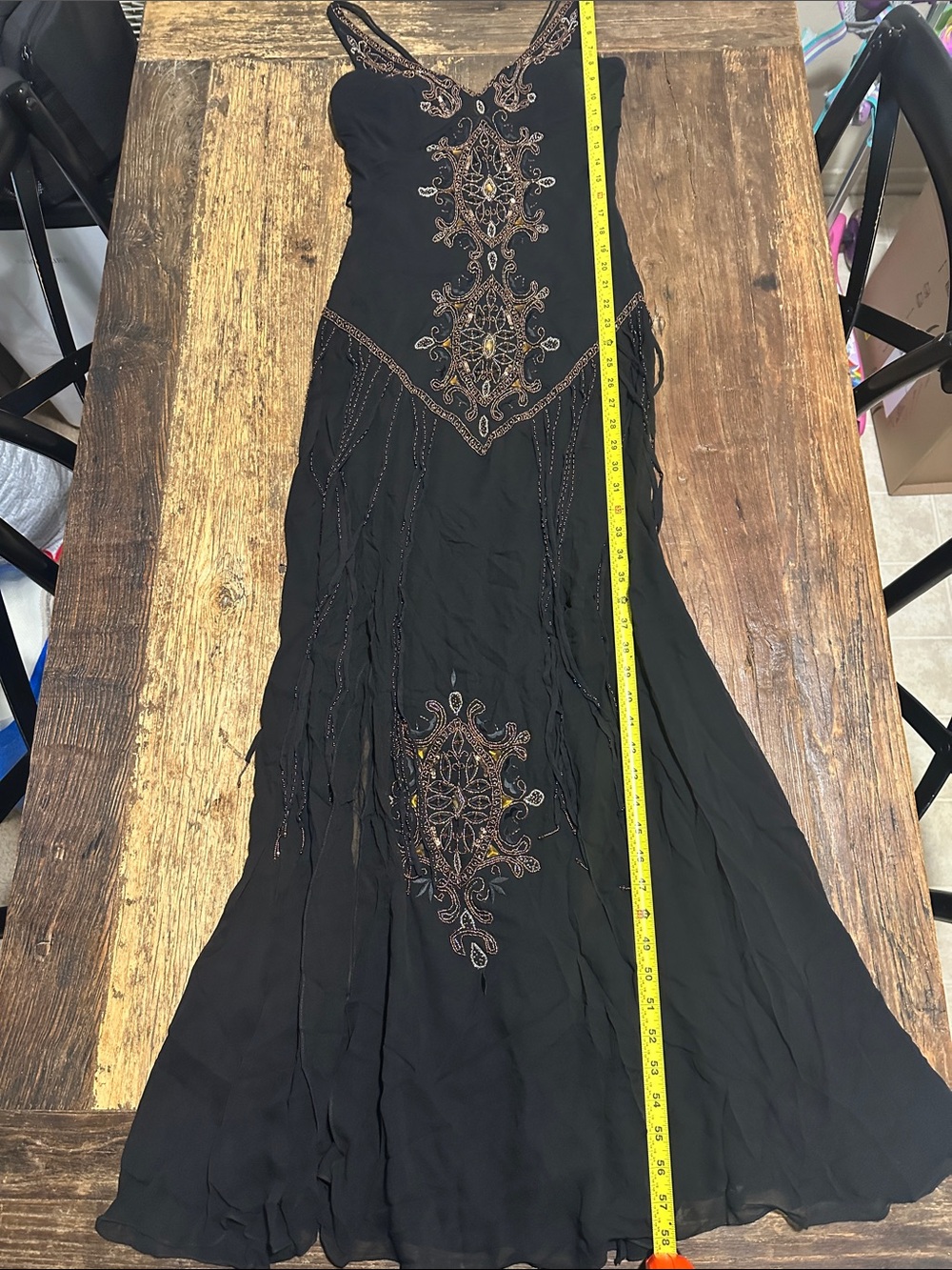 Sue Wong nocturne beaded bias cut maxi flowy dress - Picture 8 of 12